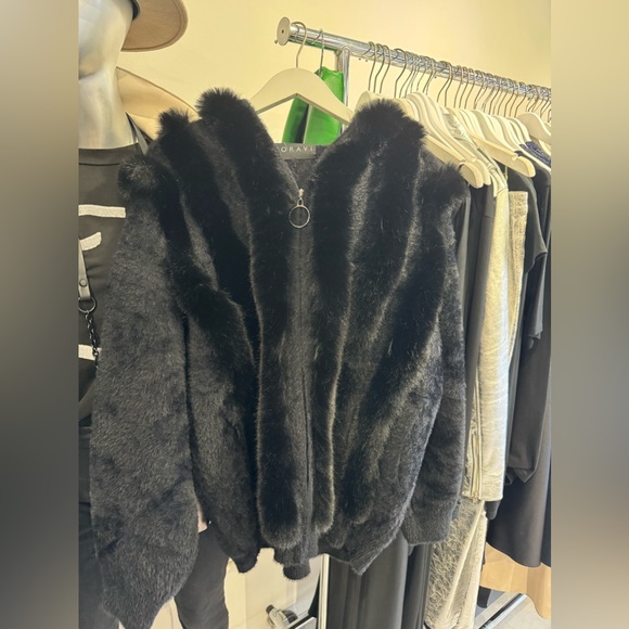 FORAVI - FAUX FUR JACKET W/ HOOD - Picture 1 of 6